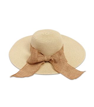 Forever 21 + Bow Wide-Brim Straw Hat