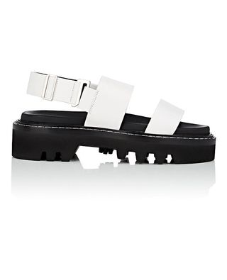 Calvin Klein + Marli Leather Double-Strap Sandals