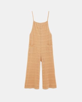 Zara + Strappy Crochet Jumpsuit