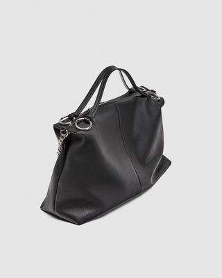 Zara + Leather Duffle Bag
