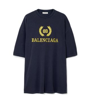 Balenciaga + Oversized Printed Cotton-Jersey T-Shirt