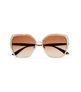 Dolce & Gabbana + Butterfly-Frame Silver and Gold-Tone Sunglasses