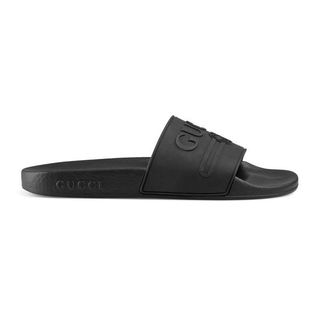 Gucci + Logo Rubber Slide Sandals