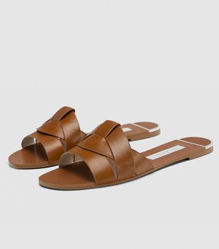 Zara + Leather Crossover Sandals