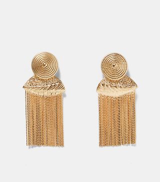 Zara + Earrings With Chain Fringing