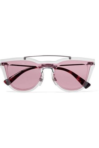 Valentino + Cat-Eye Acetate and Silver-Tone Sunglasses