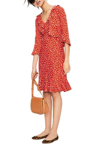 Boden + Fluted Wrap Style Stretch Jersey Dress