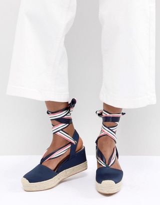 Stradivarius + Tie Flatform Espadrille