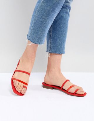 Bershka + Clean Multi Strap Flat Sandals
