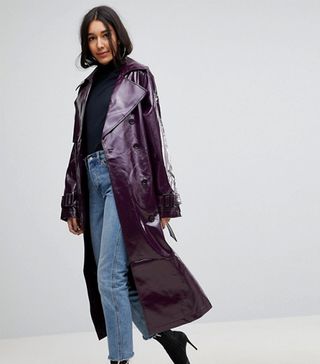 ASOS + Tall Oversized Trench in Vinyl