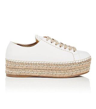 Prada + Leather Espadrille Platform Sneakers