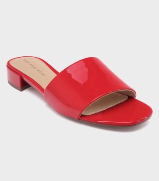 Who What Wear + Patent Heeled Slide Sandals