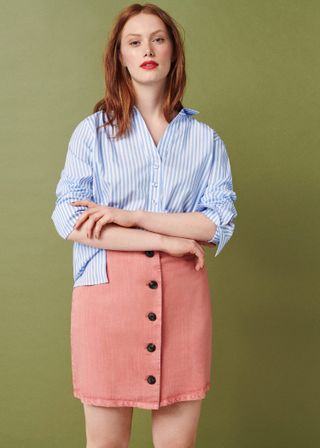 Violeta by Mango + Buttoned Soft Skirt