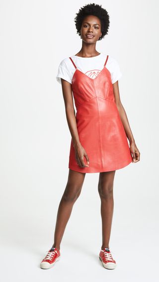 Veda + Leather Slip Dress