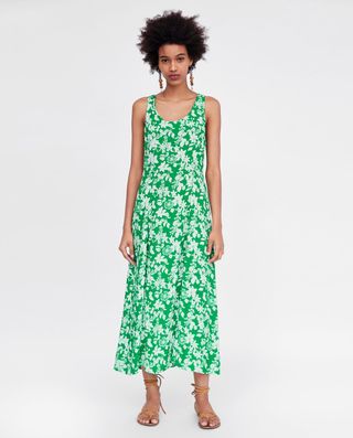 Zara + Long Floral-Print Dress