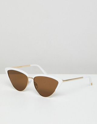 Mango + Cat Eye Sunglasses in White