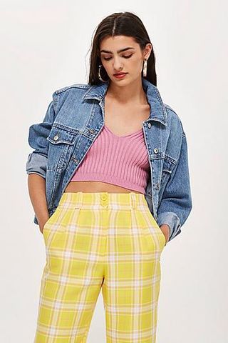 Topshop + Yellow Check Trousers