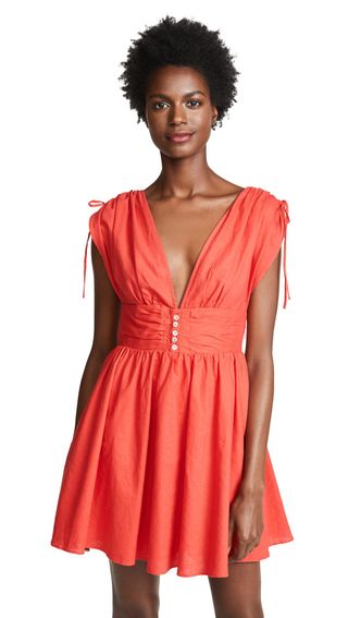 Free People + Roll the Dice Solid Mini Dress