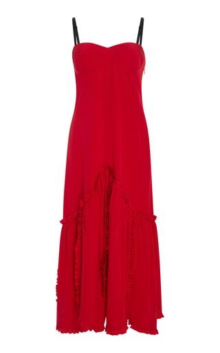 Alejandra Alonso Rojas + Genoveva Silk Crepe Midi Dress