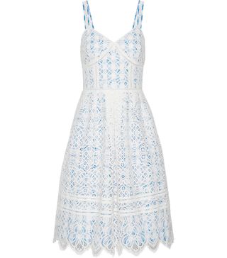 Draper James + Pointelle-Trimmed Lace and Gingham Cotton-Blend Dress