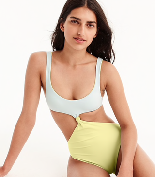 J.Crew + Reversible Knot-Front One-Piece Swimsuit