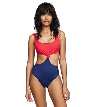 Solid 
Striped + Bailey One-Piece Swimsuit