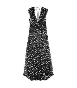 Lee Mathews + Mansfield Ruffled Polka-Dot Crinkled Silk-Georgette Maxi Dress