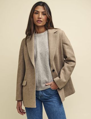 Nobody's Child + Beige Single Breasted Classic Blazer