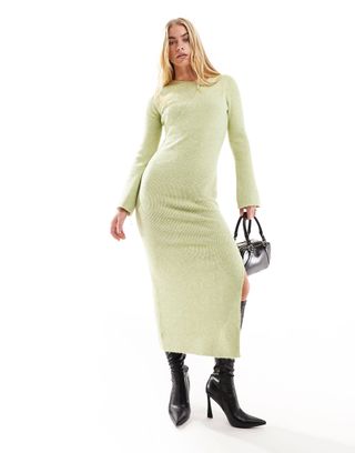 Pretty Lavish + Space Dye knit Midaxi Dress