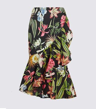 Marks & Spencer + Frill Hem Floral Print Wrap Skirt