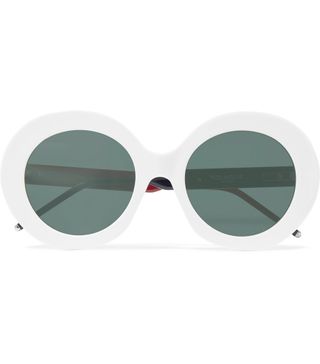 Thom Browne + Round-Frame Acetate Mirrored Sunglasses