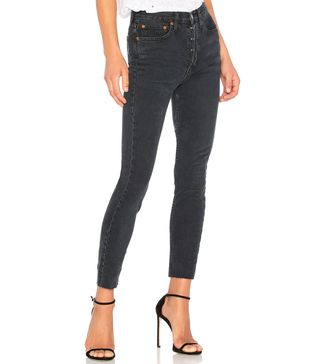 Re/Done + Originals High Rise Ankle Crop With Stretch