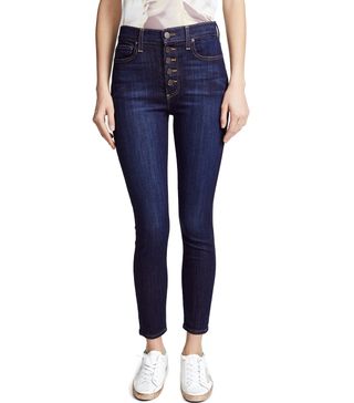 AO.LA by Alice + Olivia + High Rise Exposed Button Jeans