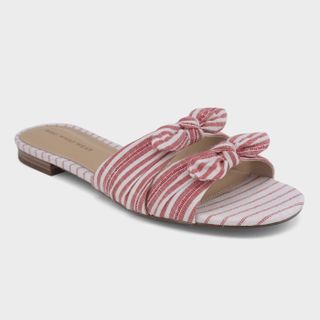 Who What Wear x Target + Florence Striped Bow Slide Sandals