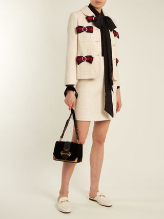 Gucci + A-Line Tweed Skirt