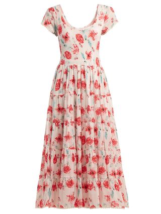 Athena Procopiou + Scoop-Neck Floral-Print Dress