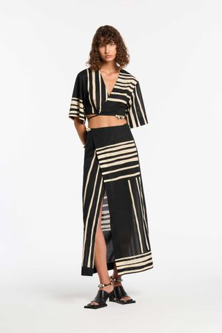 Sir the Label + Linocut Wrap Midi Skirt