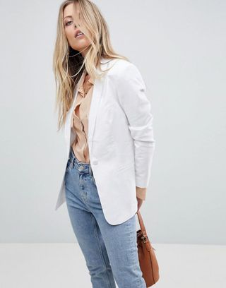 ASOS + Tailored Single Breasted Linen Blazer