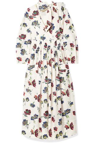 Ulla Johnson + Isabeau Pleated Floral-Print Cotton-Poplin Midi Dress