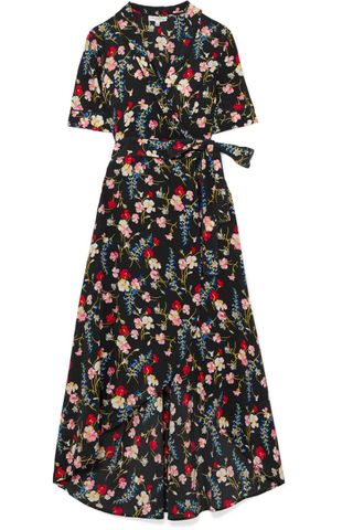 Equipment + Imogene Floral-Print Washed-Silk Wrap Dress