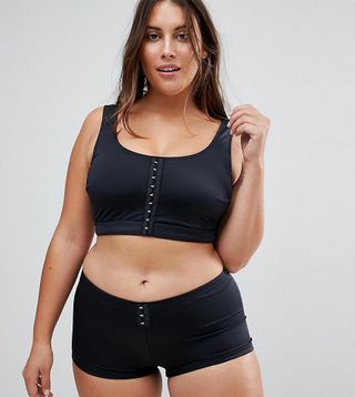 ASOS Curve + Mix and Match Crop Bikini Top With Hook and Eye