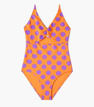 Mango + Polka-Dot Swimsuit