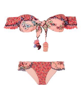 Anjuna + Ombretta Off-the-Shoulder Crochet-Trimmed Printed Bikini