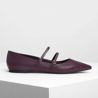 Charles & Keith + Purple Double-Strap Shoes