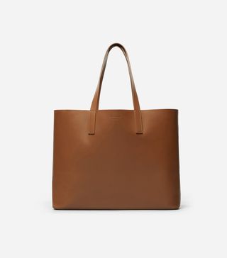 Everlane + Leather Market Tote Bag in Cognac