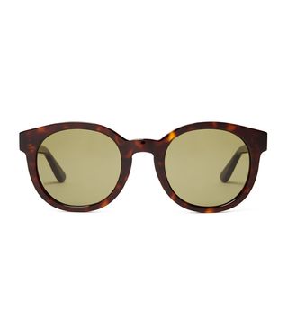 Saint Laurent + Monogram Round-Frame Sunglasses