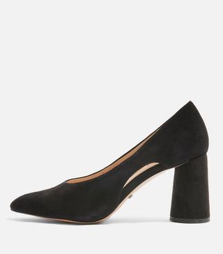 Topshop + Wide Fit Ginger Leather Court Shoes