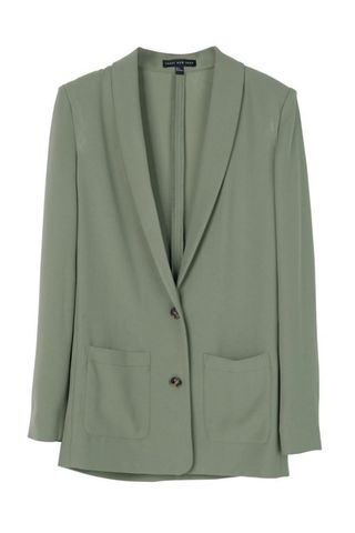 Front Row Shop + Green Single-Breasted Blazer