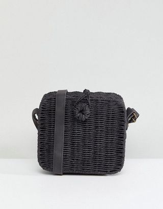 ASOS Design + Straw Square Structure Basket Bag