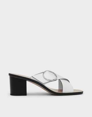 Charles & Keith + Cross Strap Buckle Detail Mules